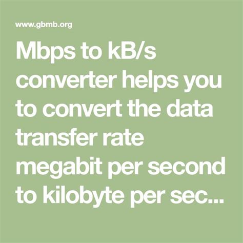 Mbps to kB/s Converter (Megabit/s to Kilobyte/s) Calculator .